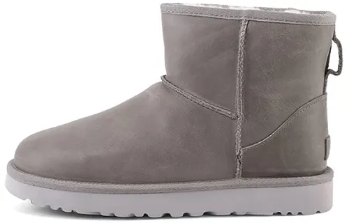UGG Classic Mini Leather Snow Boots Grey Women's
