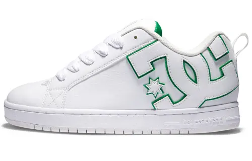 Puffy Shoes DC Shoes Court Graffik Slip Resistant Abrasion Resistant Low top Skateboard Shoes Men's White Green