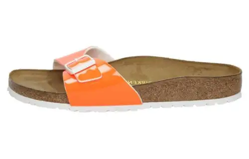 Birkenstock Leather Slide Slippers Women's Orange