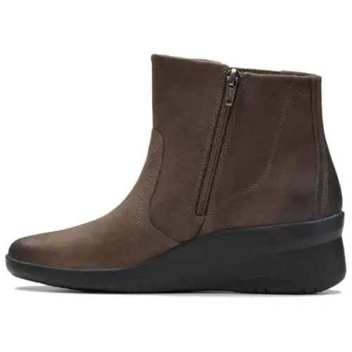 Clarks Leather Ankle Boots Women's Gray Rock