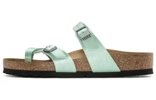Birkenstock Suede Slide Slippers Women's Matcha Green Regular