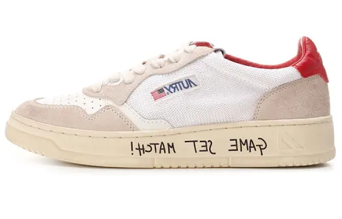 AUTRY Leather Low top Stylish Skateboarding Shoes Men's White Gray Red