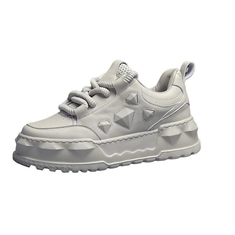 JANE HARLOW Leather Low top Casual Shoes Men's Gray