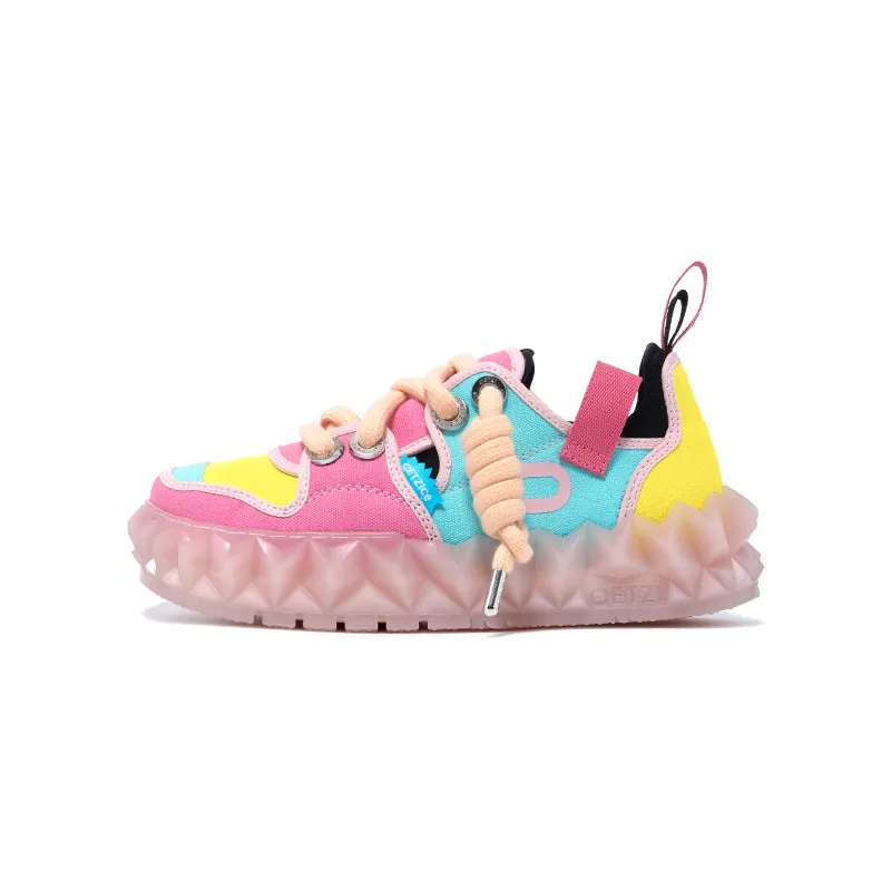 OETZI Ice Man Oz Fabric Stylish Skateboarding Shoes Women's Pink & Blue