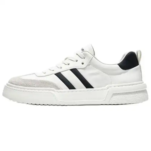 JANE HARLOW Cow Split Leather Low top Skateboard Shoes Men's White Black