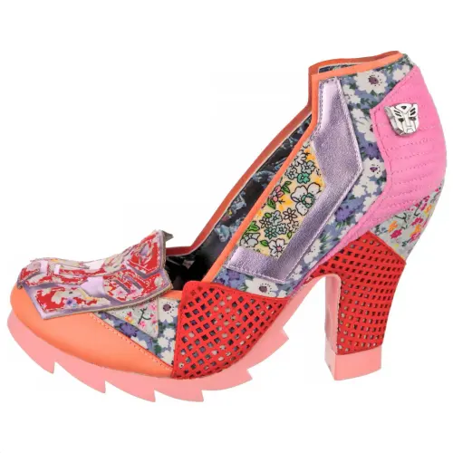IRREGULAR CHOICE Pu Chunky Heel High Heels 10.5cm Women's Pink Purple