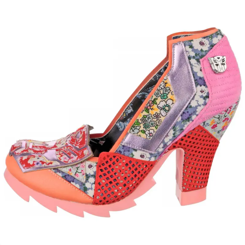 IRREGULAR CHOICE Pu Chunky Heel High Heels 10.5cm Women's Pink Purple