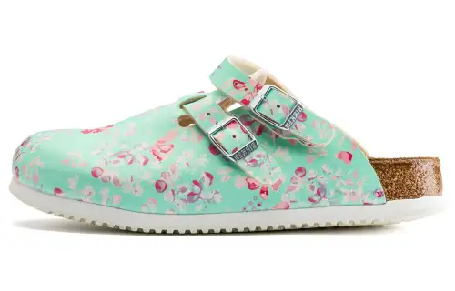 Birkenstock Pu Closed Toe Slippers Women's Mint Green Narrow