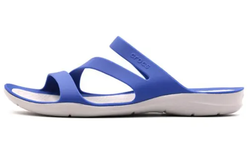 Crocs Slide Slippers Women's Denim Blue/Pearl White