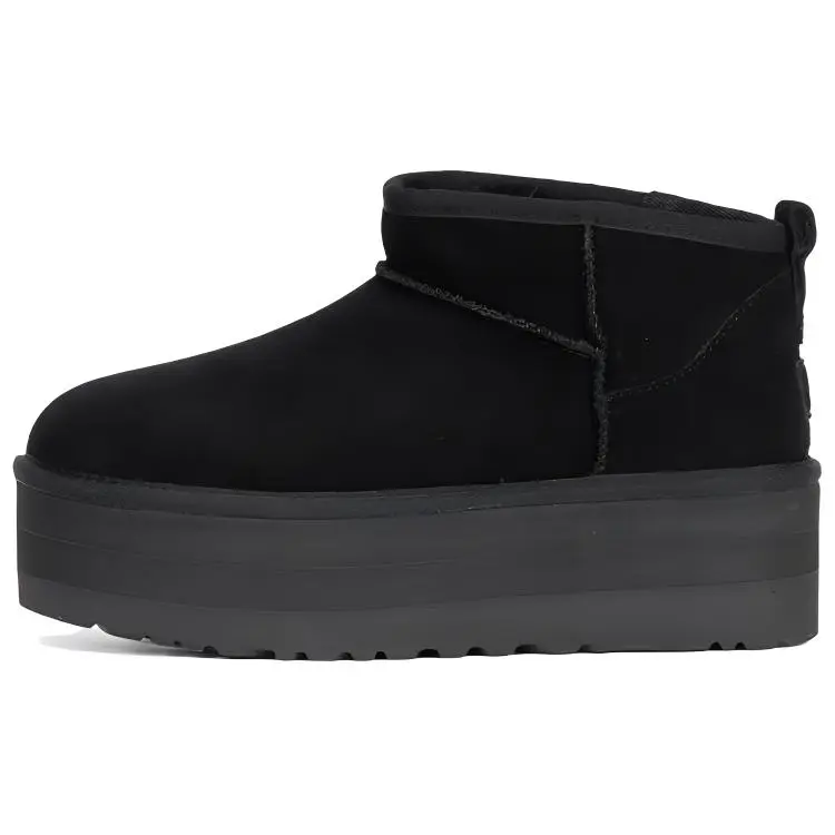 UGG CLASSIC ULTRA MINI Fleece Lined, Classic Minimalist Style, Versatile Fashion Short Snow Boots Women's Black