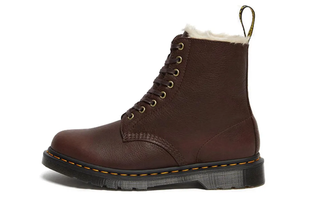 Dr. Martens 1460 Pascal Faux Fur Lined Boots Brown
