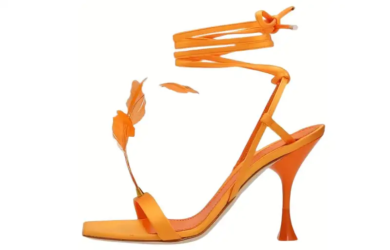 3Juin Kimi Feather Satin Sandals
