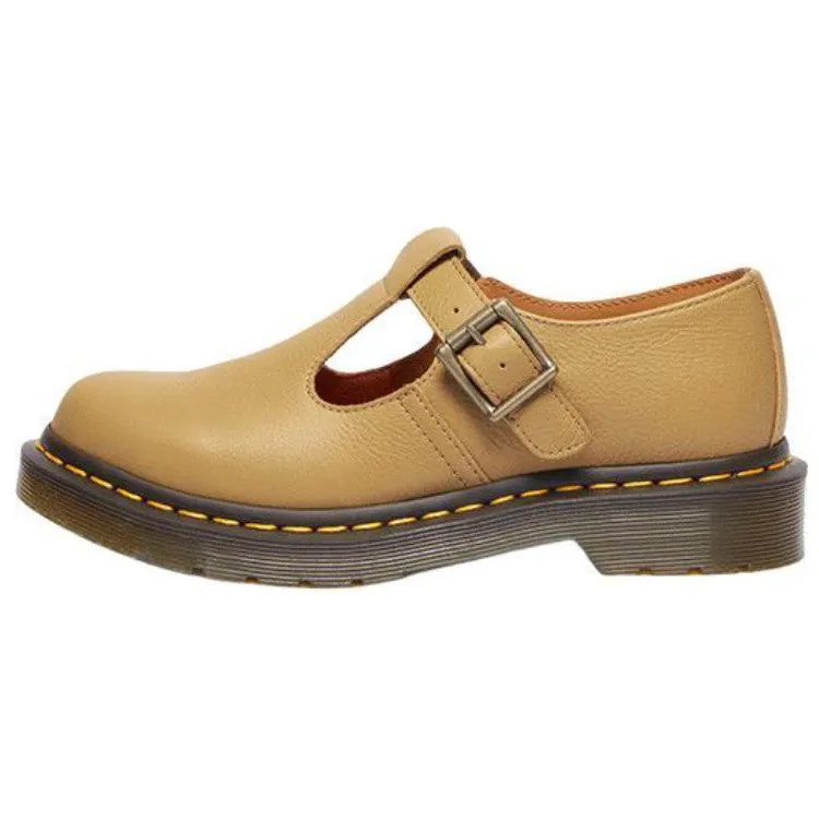 Dr.Martens Cow Leather Platform Mary Jane Shoes Women's Dark Yellow