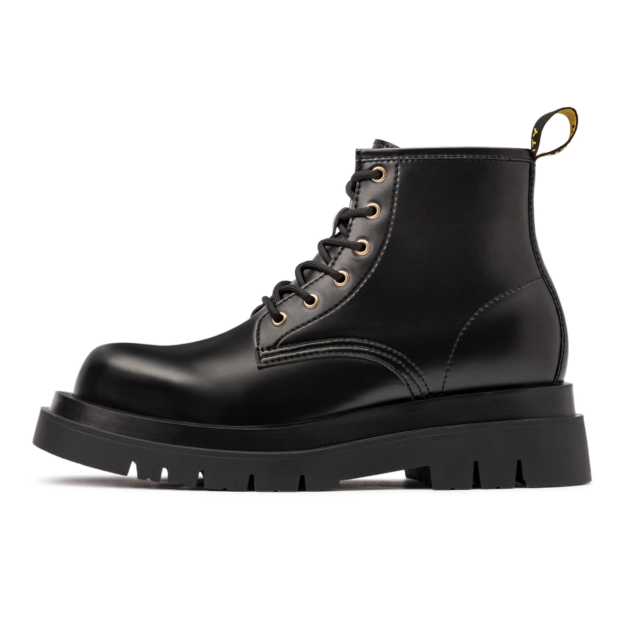 MADEN Workwear Collection Cow Split Leather Short Combat Boots Men's Black Fall Winter