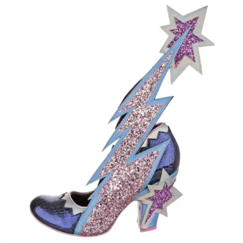 IRREGULAR CHOICE Pu Chunky Heel High Heels 9.2cm Women's Blue