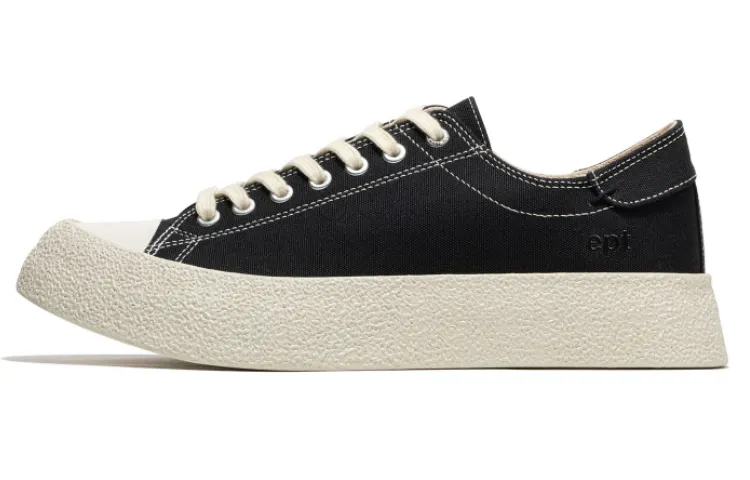 East Pacific Trade Canvas Lace Up Low top Skateboard Shoes Men's Black