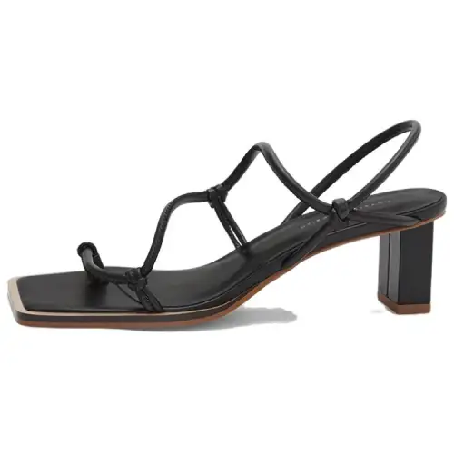 CHARLES&KEITH Pu One Strap Sandals 5.1cm Women's Black