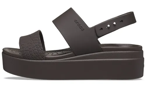 Crocs Brooklyn Croco Low Espresso Sandal 'Brown' Women's