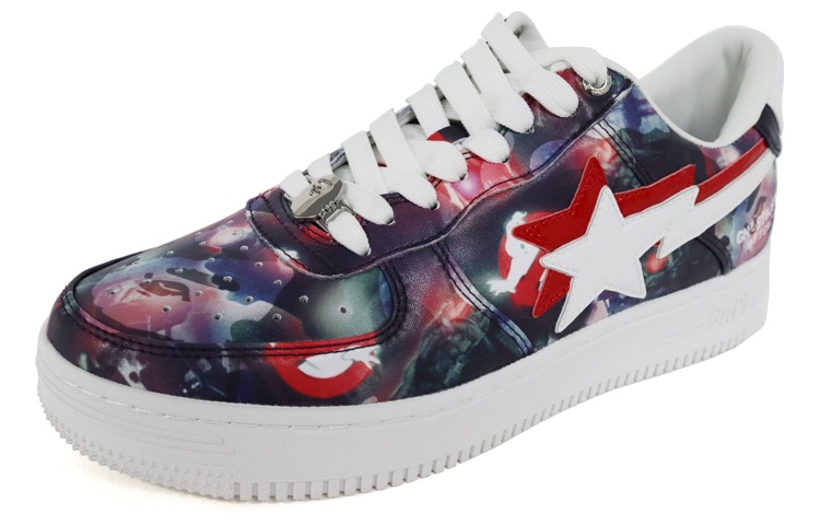 Мужские кеды A BATHING APE × Ghostbusters BAPE STA (фиолетово-белые) — фото 3