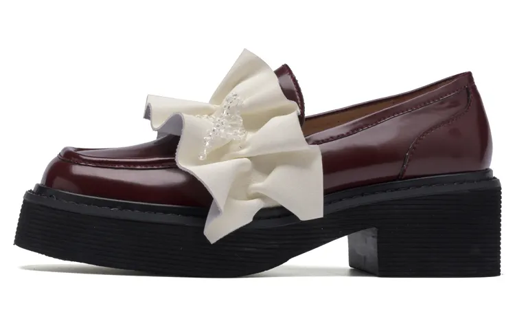 PACO GIL Leather Platform Shoes Women's Brown