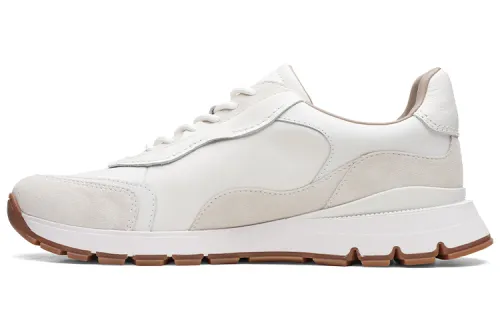 Clarks Cow Leather Low top Casual Shoes Men's White