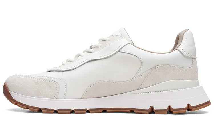 Clarks Cow Leather Low top Casual Shoes Men's White