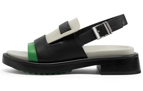 CHARLES&KEITH Leather One Strap Sandals Women's Composite Color
