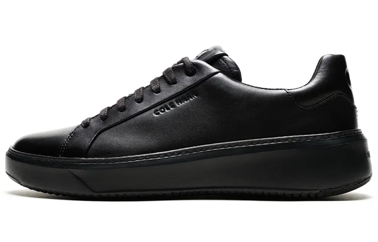 COLE HAAN Top Grain Cow Leather Skateboard Shoes Men's Black