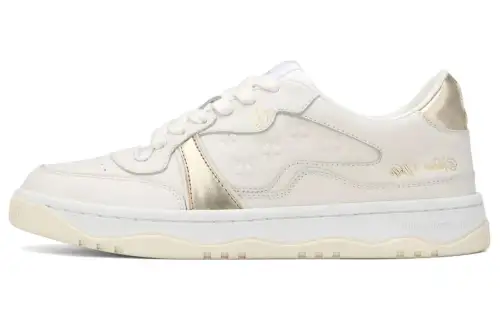 Naked Wolfe Flight Leather Low top Skateboard Shoes Women's White Gold