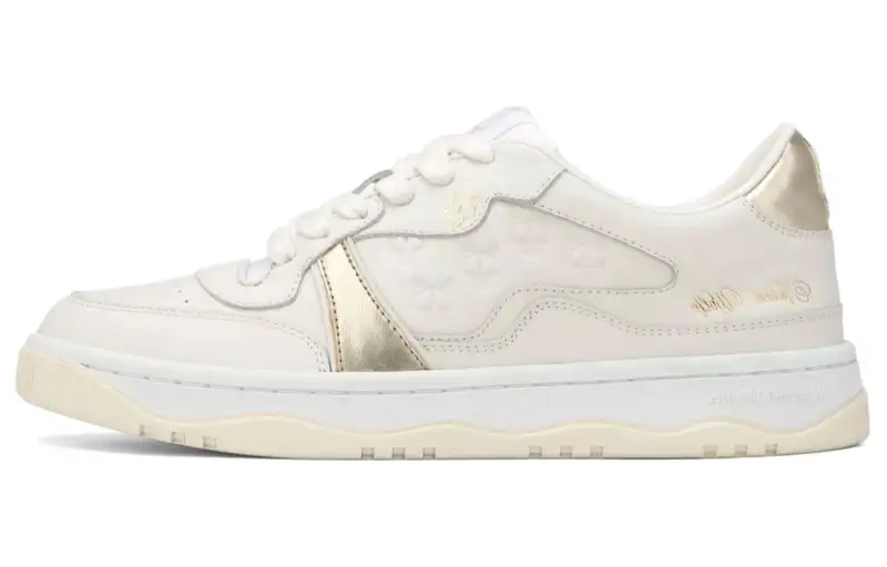 Naked Wolfe Flight Leather Low top Skateboard Shoes Women's White Gold