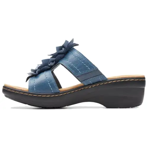 Clarks Abrasion Resistant Slip Resistant Slide Slippers Women's Blue