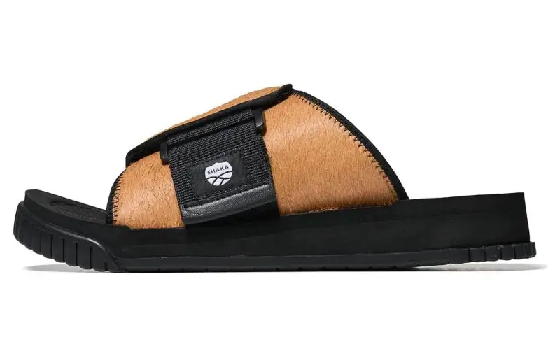 Shaka Abrasion Resistant Slide Slippers Unisex Camel Black