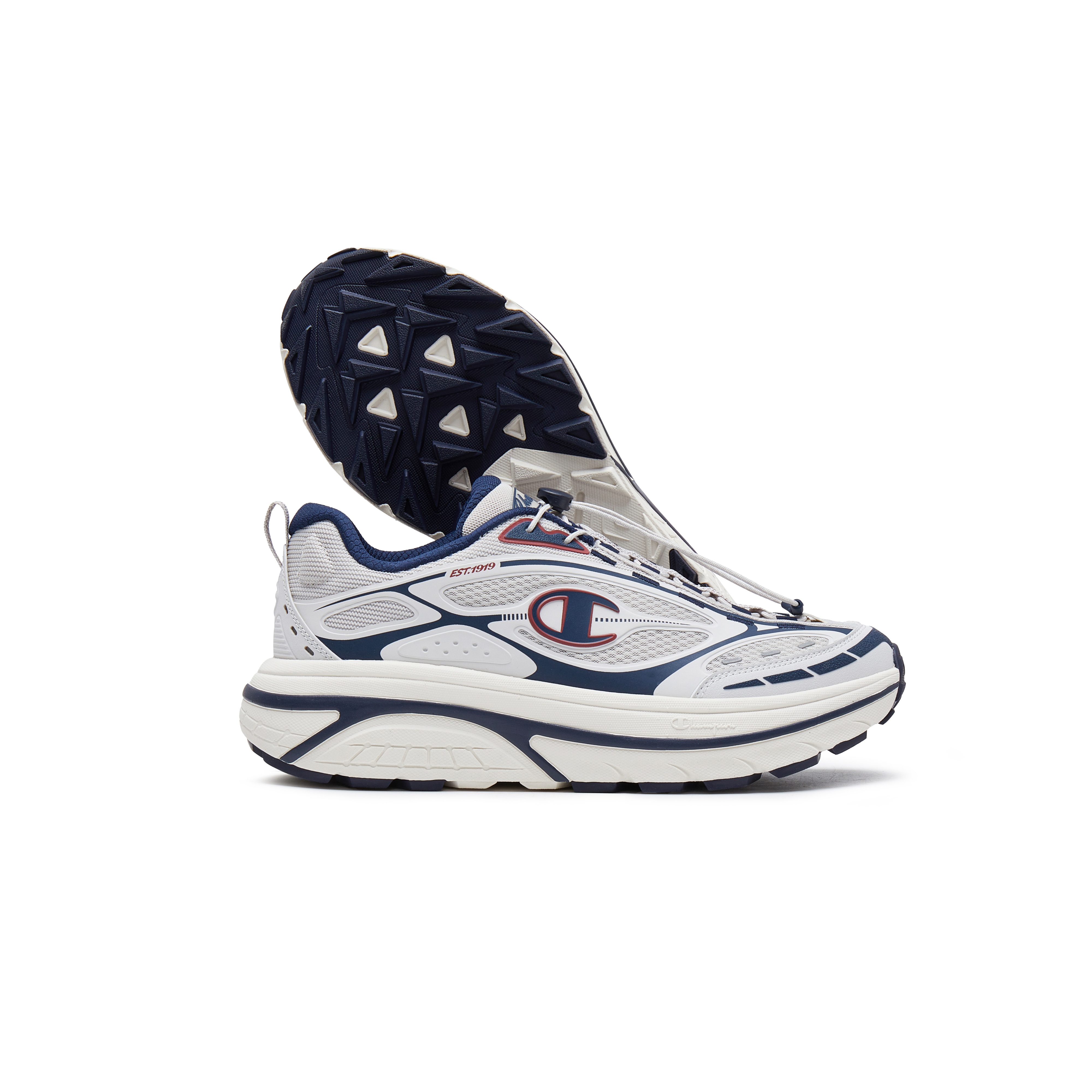 Champion Textile, Synthetic Leather, TPU Low top Running Shoes Men’s Dust Free Gray/Marine Blue