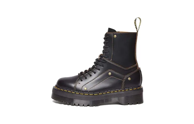 Dr. Martens Jadon Decon Smooth Platform Leather Boot 'Black' Women's