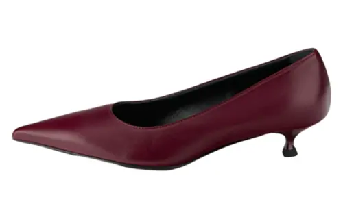 AGL Sheepskin Slim Heel High Heels Women's Burgundy