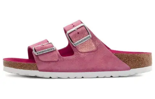 Birkenstock Suede Slide Slippers Women's Fuchsia Regular