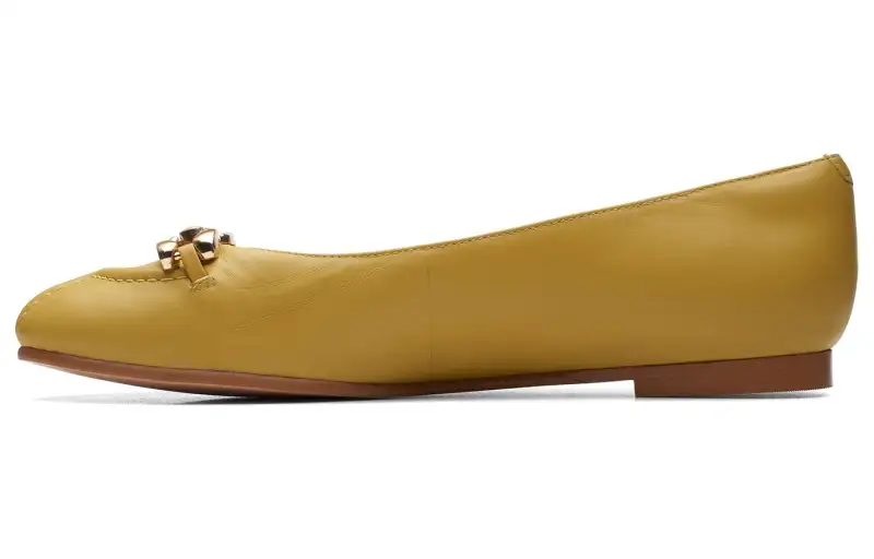 Clarks Sheepskin Casual Shoes Women's Yellow