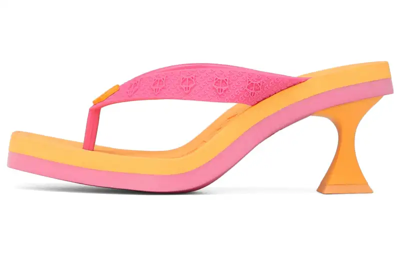 Naked Wolfe Fo Rubber Sole Abrasion Resistant Flip Flops Women's Yellow Pink