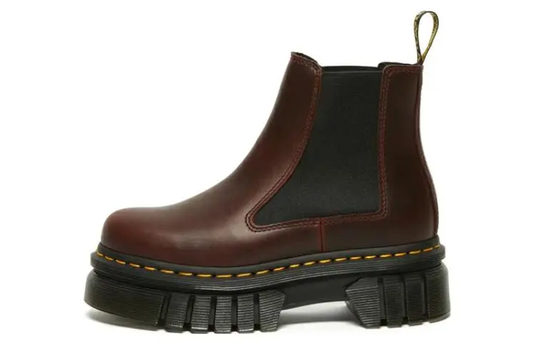 Dr. Martens Audrick Brando Leather Platform Chelsea Boots 'Brown' Women's