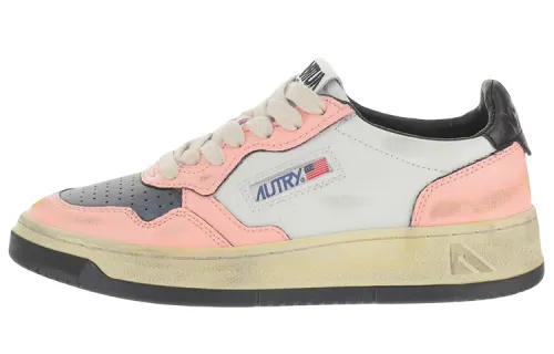 AUTRY Medalist Super Vintage Low Leather Sneakers 'White Pink Black' Women's