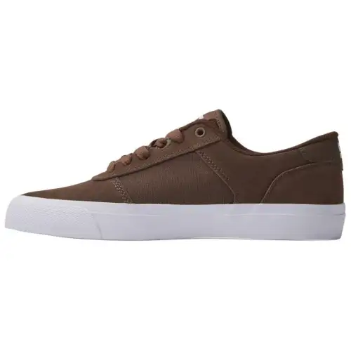 DC Shoes Leather Low top Skateboard Shoes Men's Dark Brown