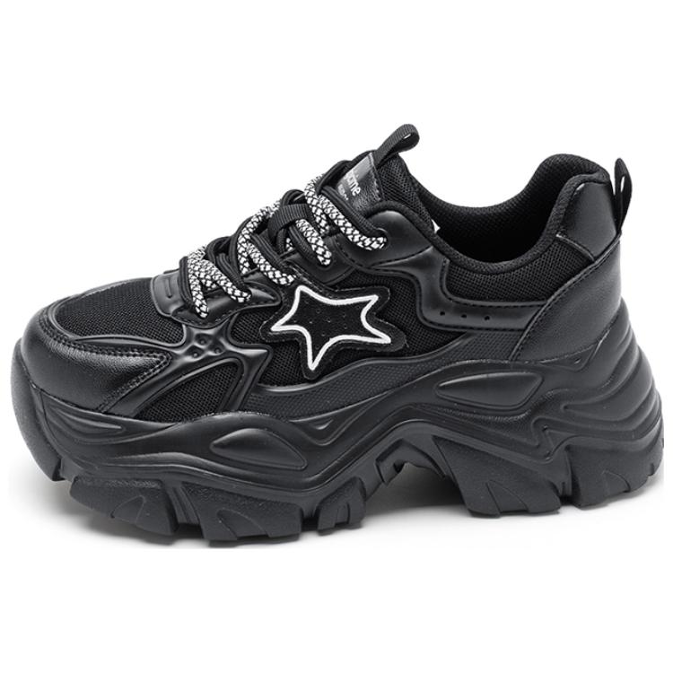 AGSDON Cow Split Leather Low top Chunky Sneakers Women's