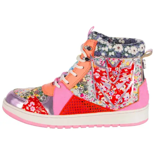 IRREGULAR CHOICE Pu Fashion High top Skateboard Shoes Women's Pink Orange