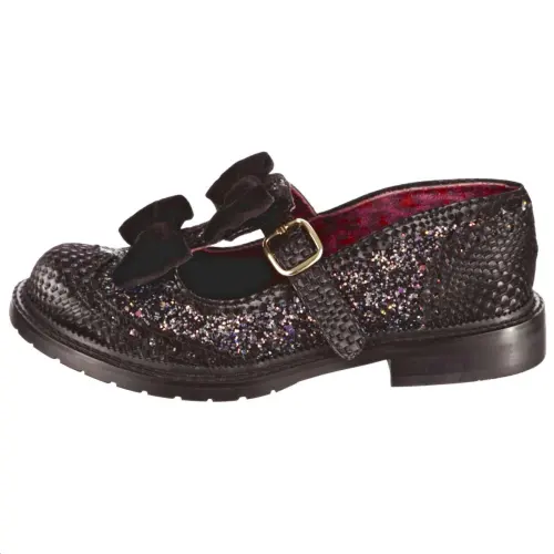 IRREGULAR CHOICE Pu Block Heel Mary Jane Shoes Women's Black