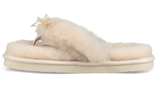 UGG Comfortable Rubber Sole Flip Flops Women's Natural