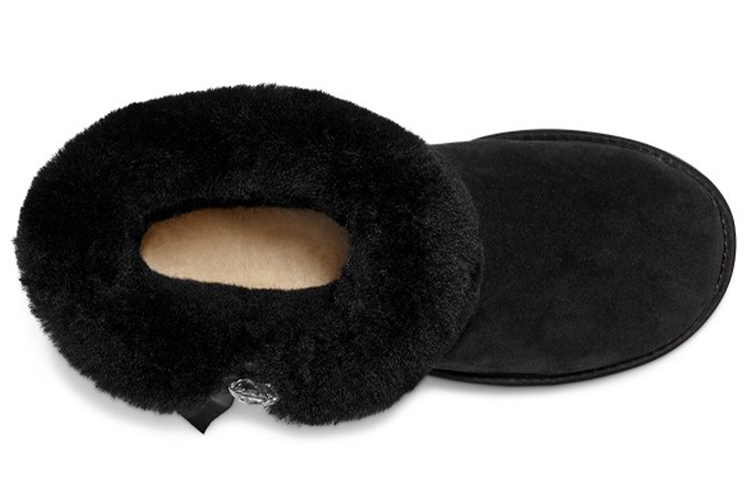 Женские ботинки UGG Cinched Fur Mini (черный) — фото 5