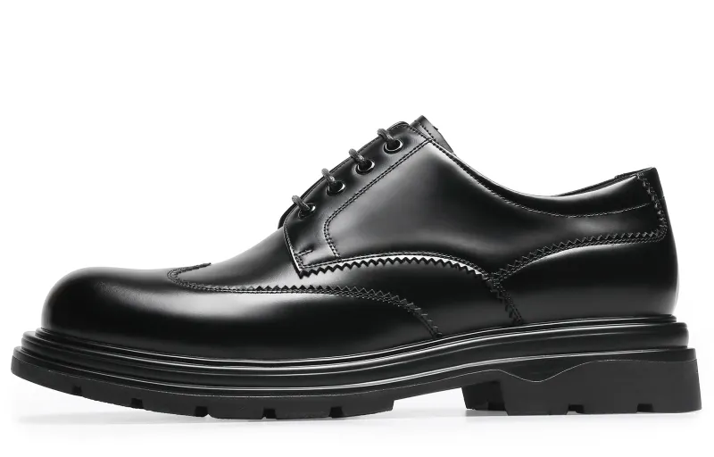 Desai Desai First layer cowhide groom wedding shoes grooms best shoes Brock carving Business and leisure British commuting White-collar elite formal leather shoes Men's black