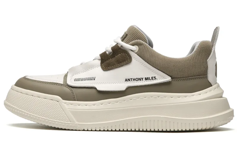 Anthony Miles Cow Leather Stylish Skateboarding Shoes Men's Ecru