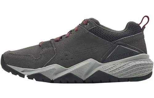 CAT Casual Shoes Unisex Low Top Dark Gray/Burgundy