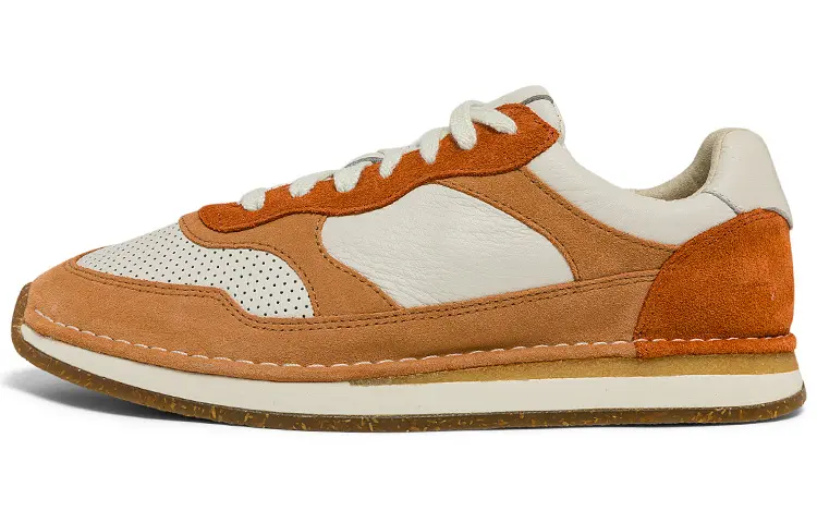 Clarks Fabric Patchwork Low top Casual Shoes Men's Vintage Orange